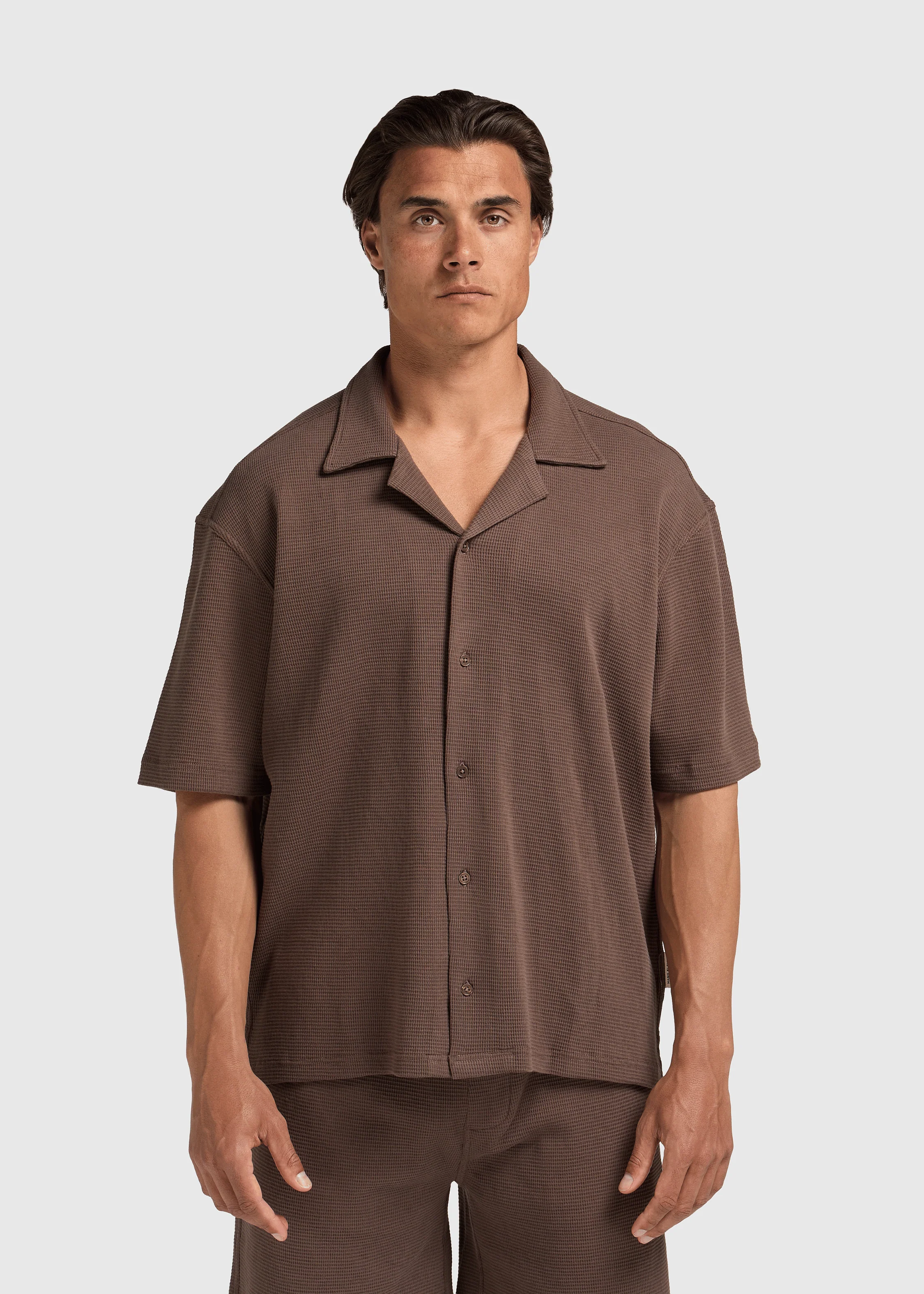 Relaxed Waffle Shirt - Espresso