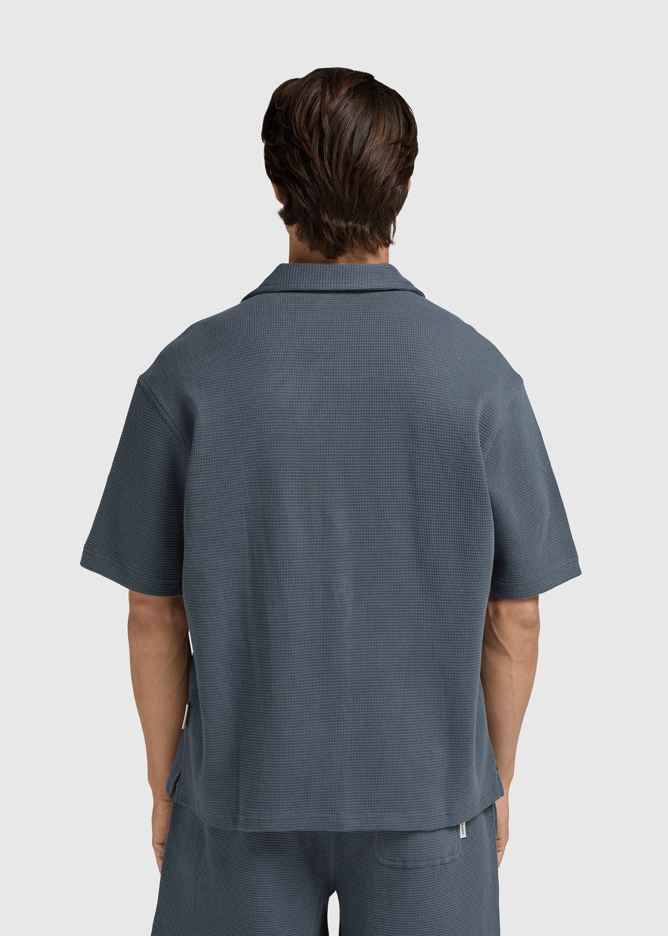 Relaxed Waffle Shirt - Navy Blue - Image 3