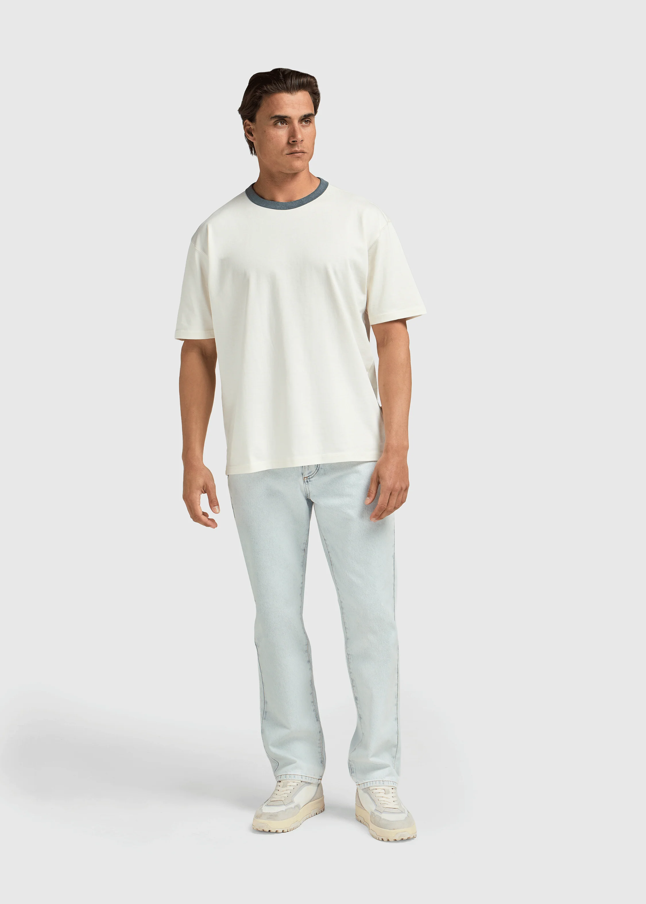 Washed Collar Tee - Navy Blue - Image 5