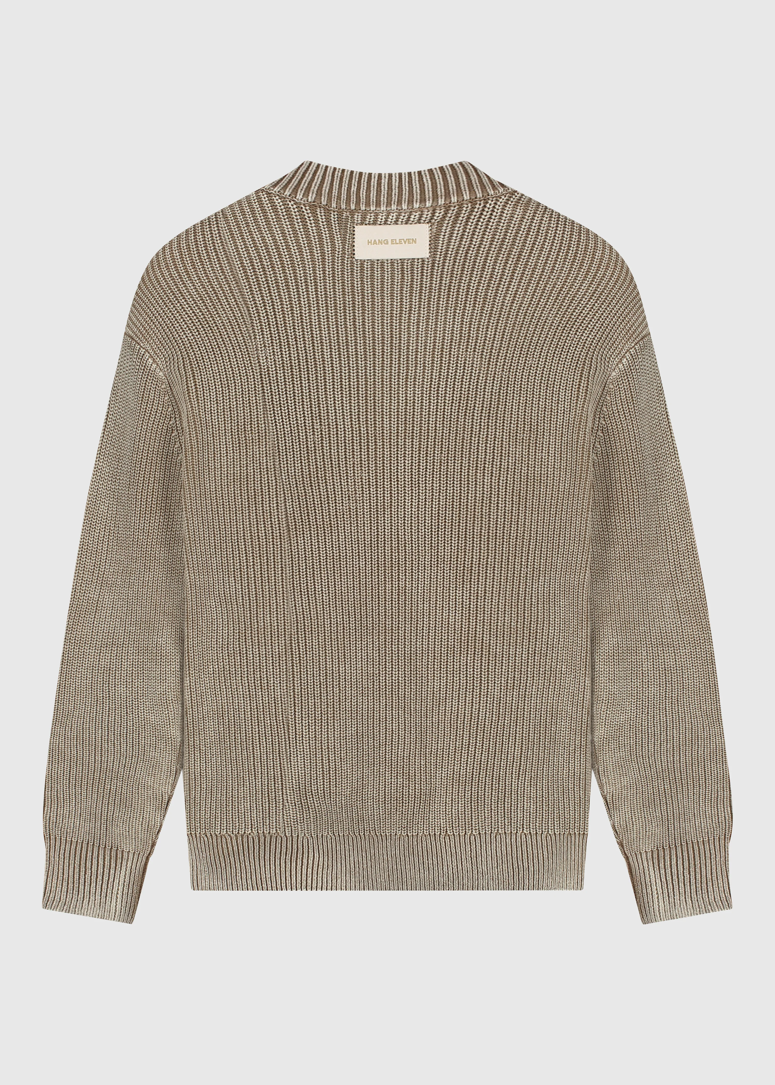 Washed Half Zip Knit - Dark Sand - Image 4