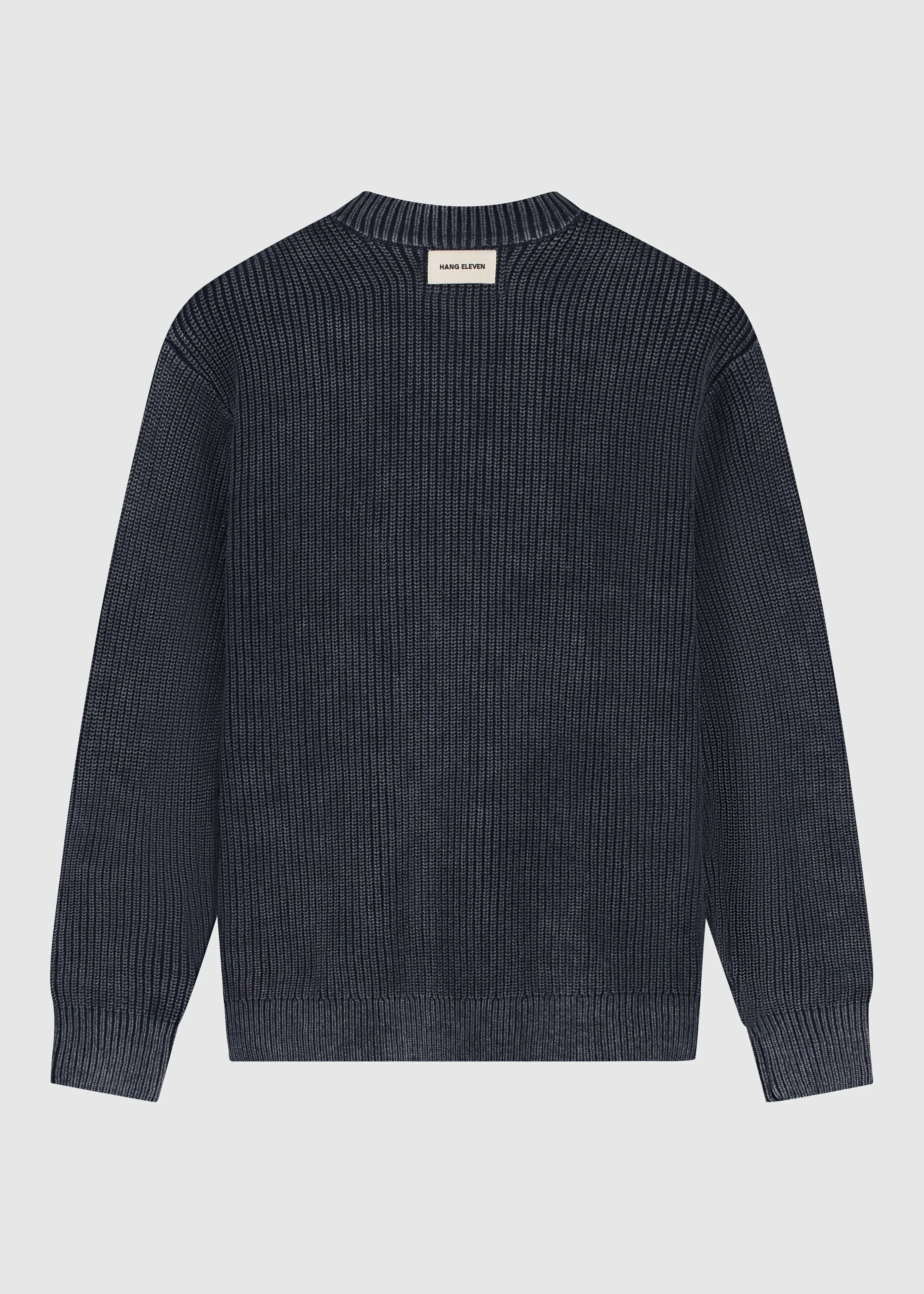 Washed Half Zip Knit - Navy Blue - Image 4