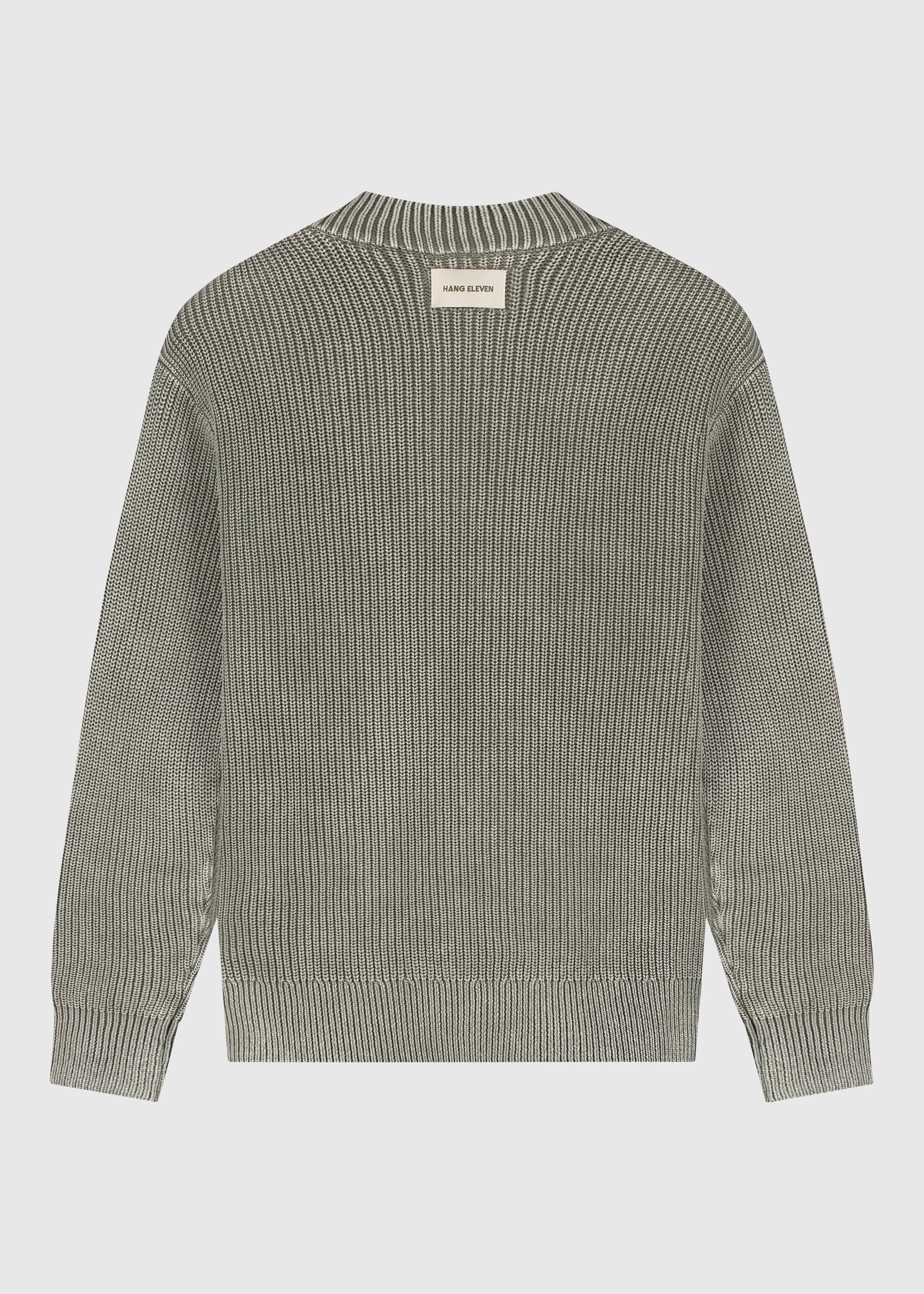 Washed Half Zip Knit - Olive Green - Image 4