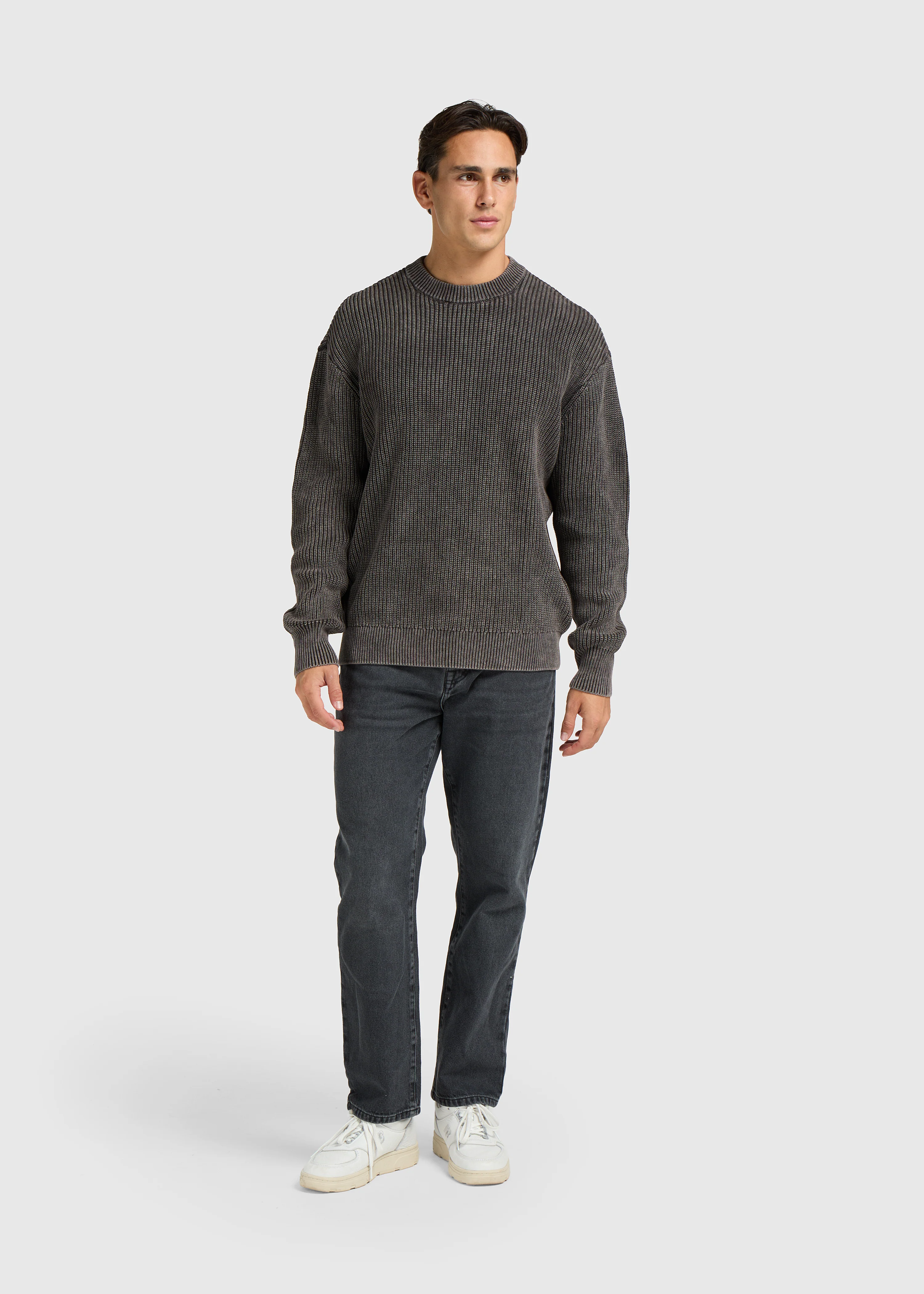 Washed Knit Crewneck - Midnight Black - Image 5