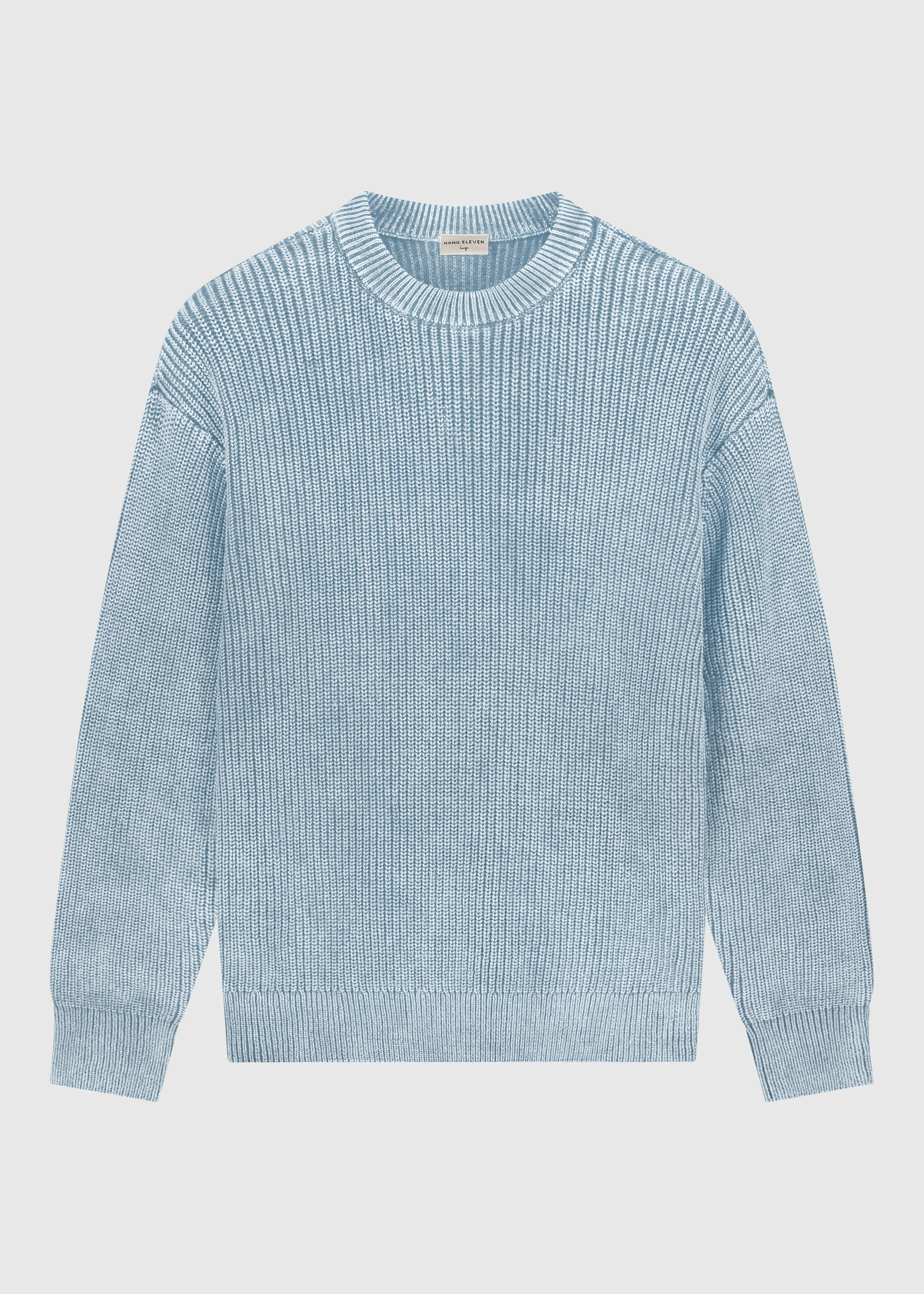 Washed Knit Crewneck - Light Blue - Image 5