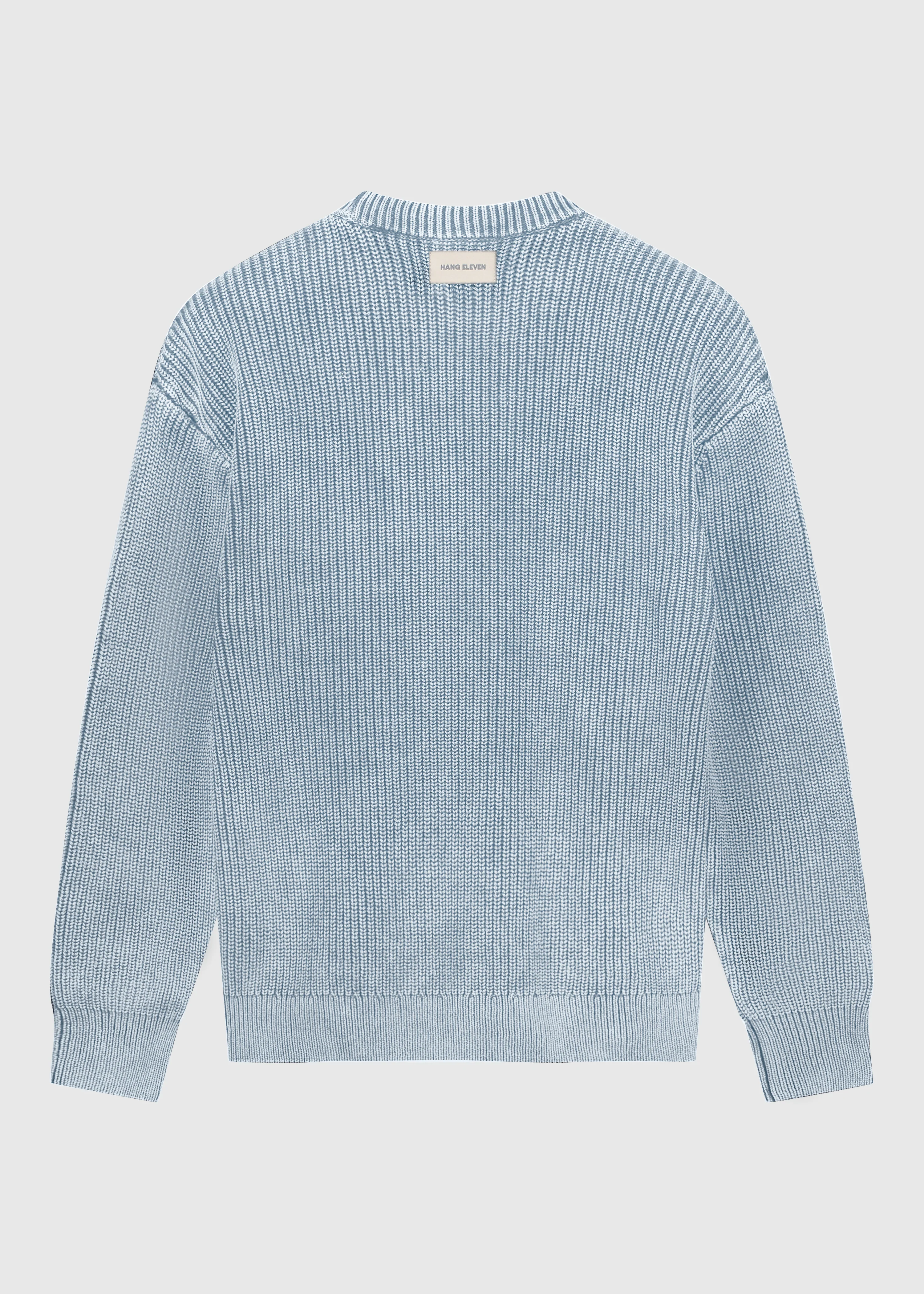Washed Knit Crewneck - Light Blue - Image 6