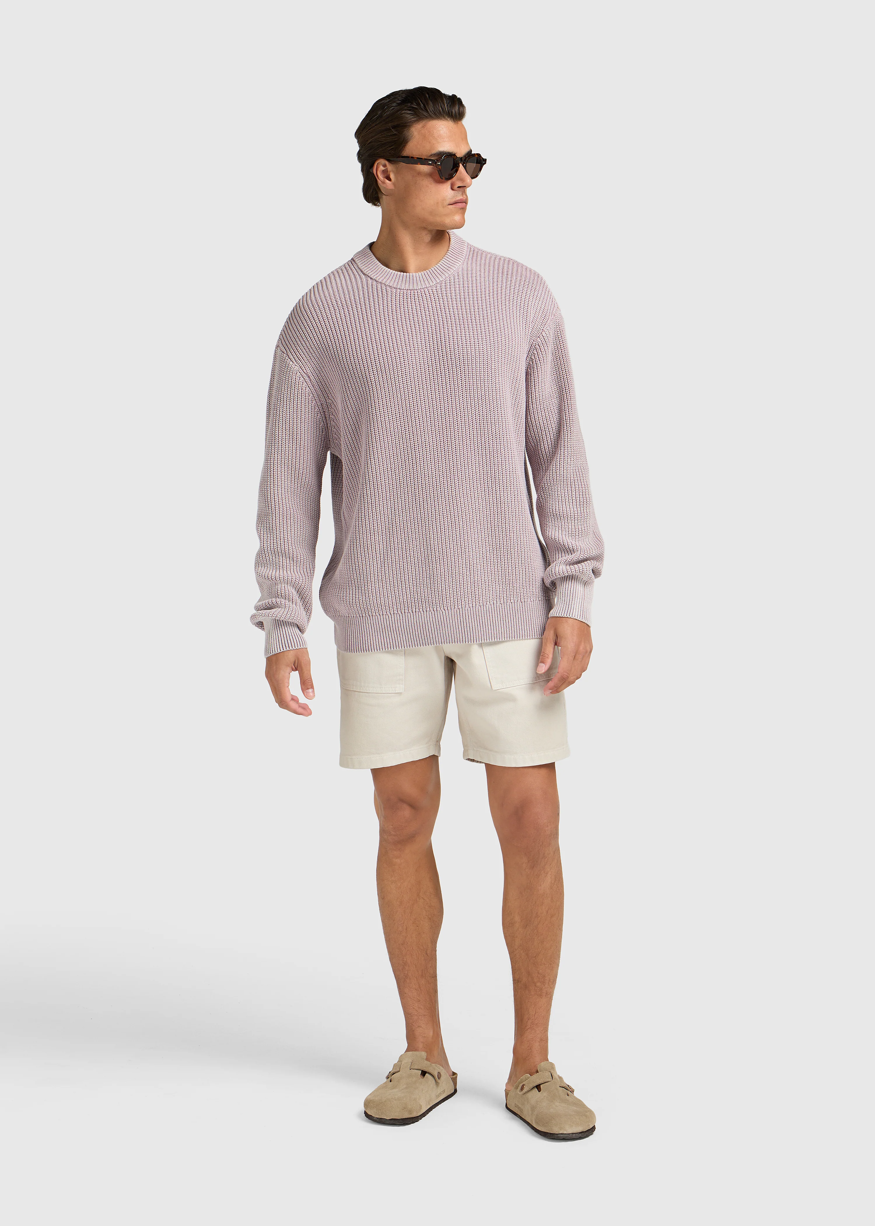 Washed Knit Crewneck - Lilac - Image 5