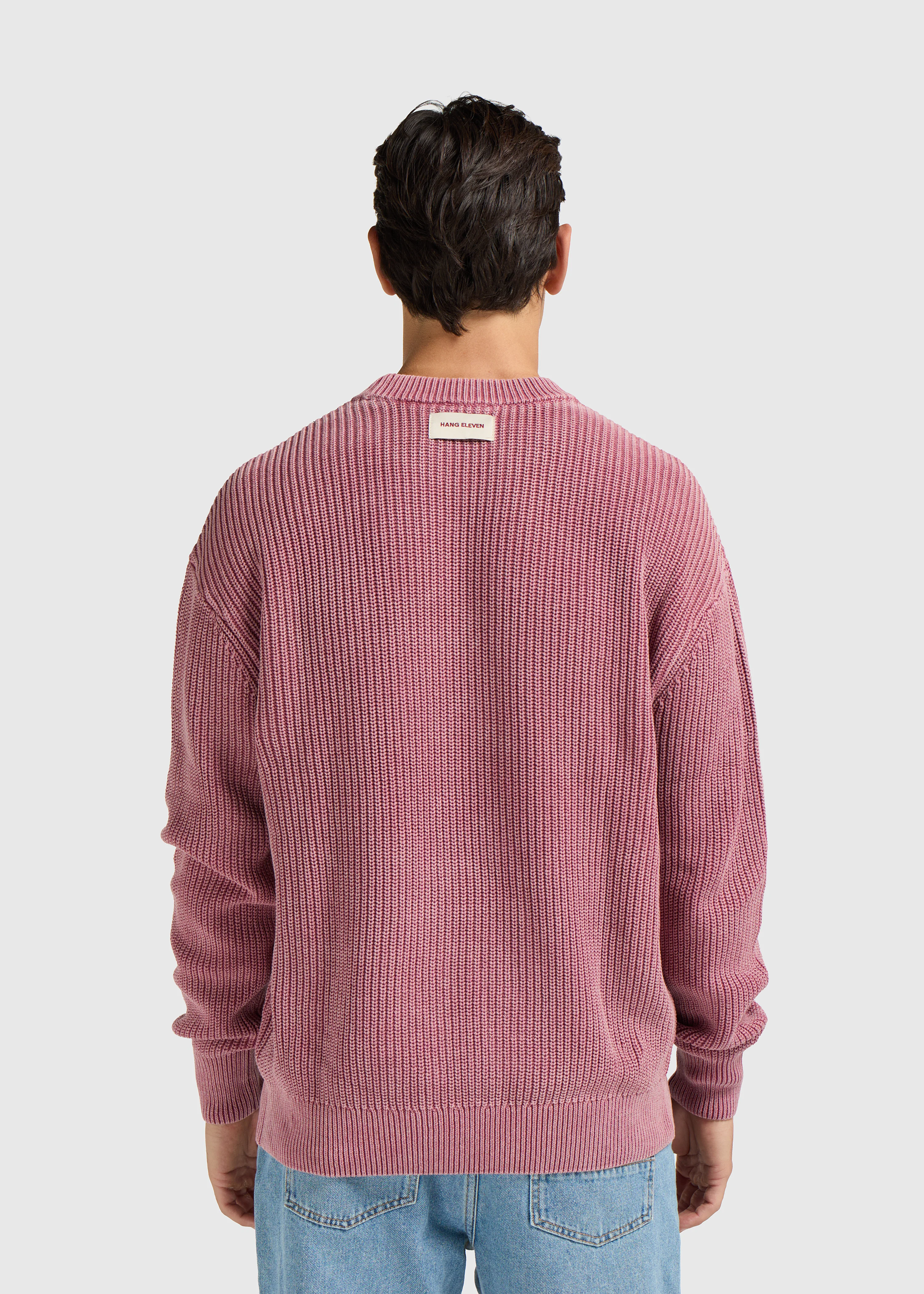Washed Knit Crewneck - Red - Image 2