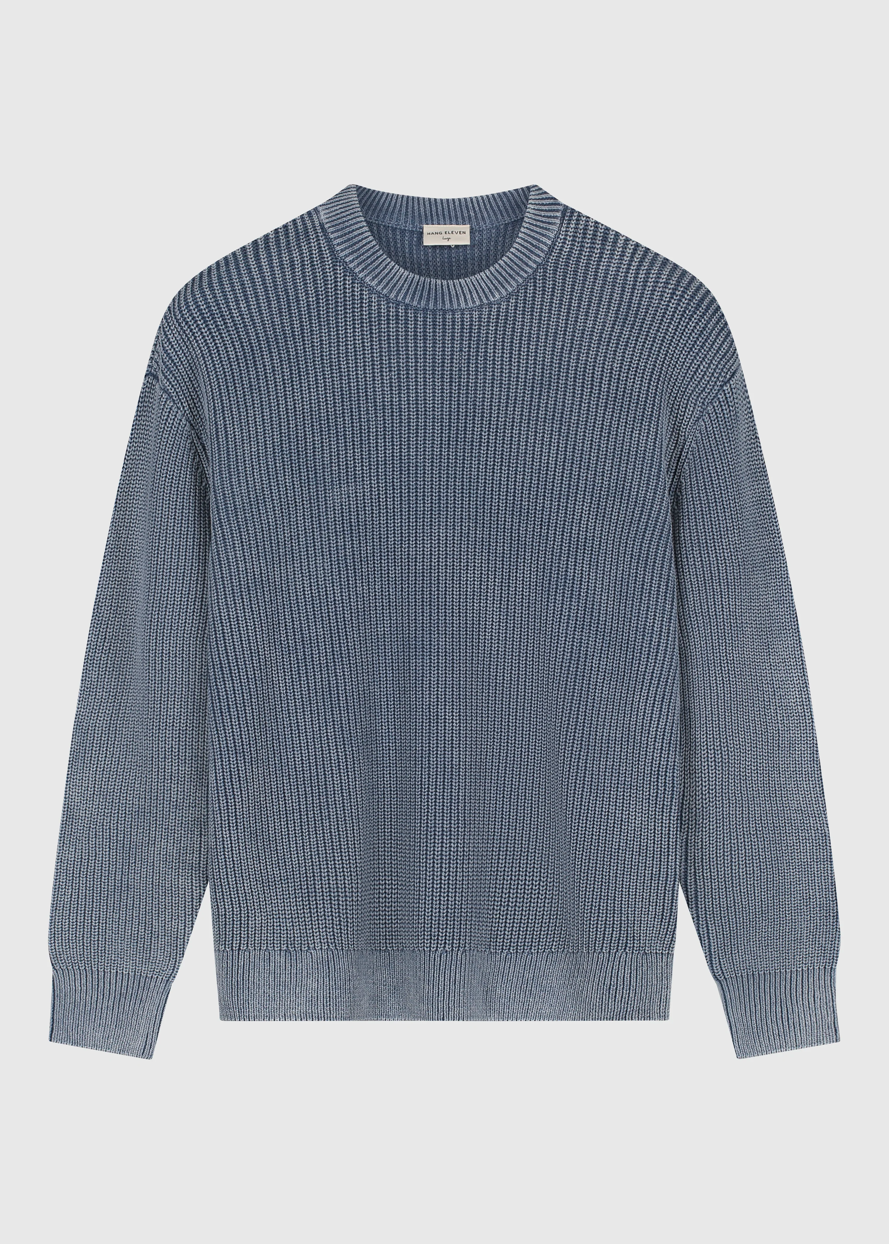 Washed Knit Crewneck - Stone Grey - Image 5